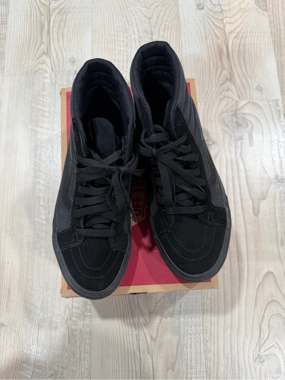 Vans Black Sk8-Hi Top Sneakers, Size 8.5